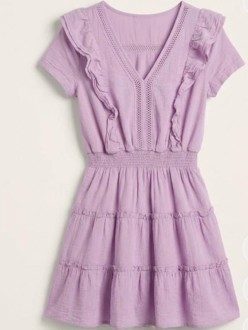 Source Unknown Lavender Ruffle Tiered Dress